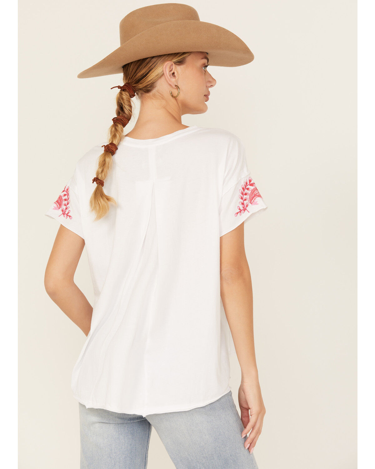 Image #4 - Johnny Was Women's Raw Detail Swing Short Sleeve Tee, White, hi-res