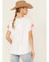 Image #4 - Johnny Was Women's Raw Detail Swing Short Sleeve Tee, White, hi-res