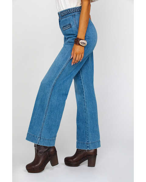 Image #3 - Free People Women's Seasons In The Sun Jeans , Blue, hi-res
