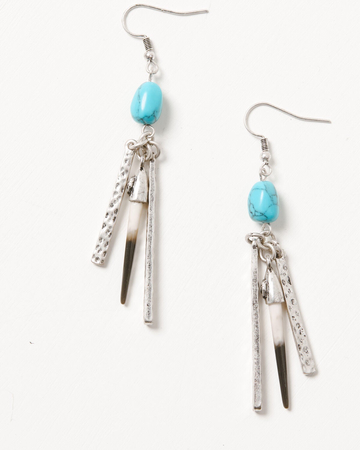 Image #1 - Idyllwind Women's Dangling Bone Metal Fringe Earrings, Silver, hi-res