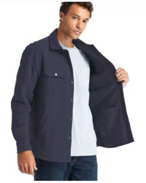 Image #2 - Timberland PRO Men's Solid Indigo Mill River Long Sleeve Button Down Fleece Work Shirt Jacket , Indigo, hi-res