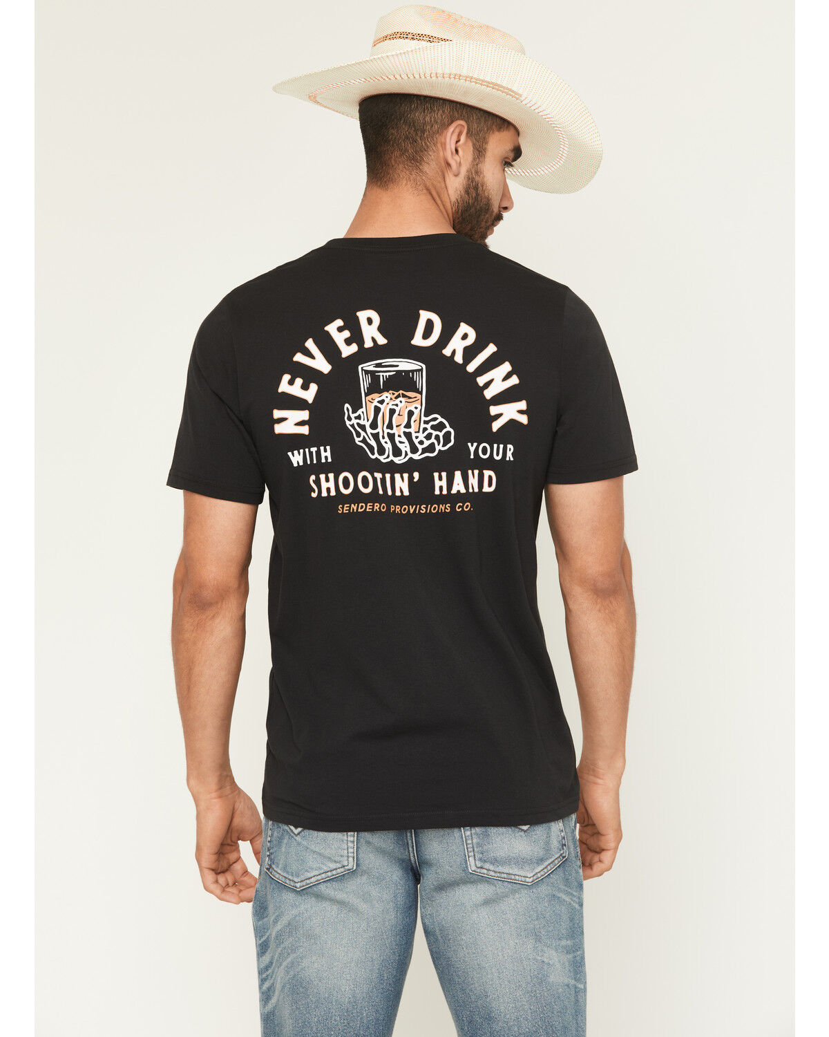 Image #1 - Sendero Provisions Men's Shootin' Hand Short Sleeve Graphic T-Shirt, Black, hi-res