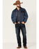 Scully Men's Indigo Denim Leather Trim Button-Front Jacket , Indigo, hi-res