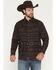 Image #1 - Moonshine Spirit Men's Antler Southwestern Print Long Sleeve Snap Flannel Shirt, Burgundy, hi-res