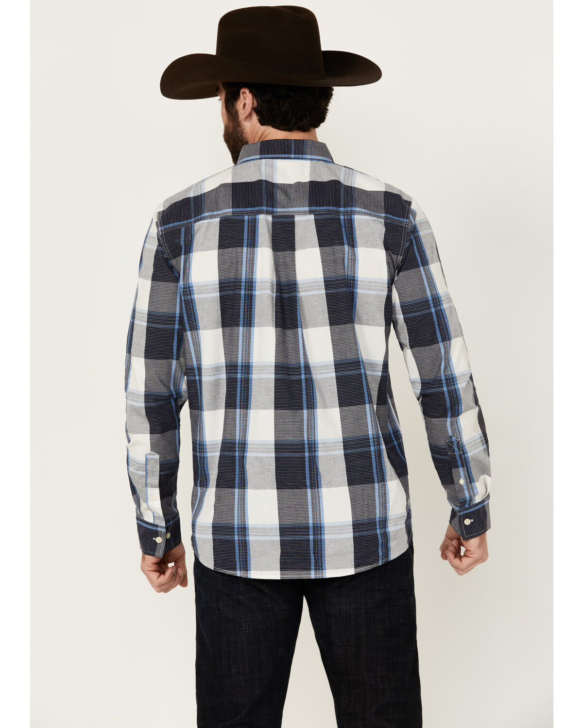 Image #4 - Cody James Men's Gallop Plaid Print Long Sleeve Button-Down Stretch Western Shirt - Tall, White, hi-res