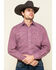Image #1 - Stetson Men's Coffee Bean Geo Print Long Sleeve Western Shirt , Red, hi-res