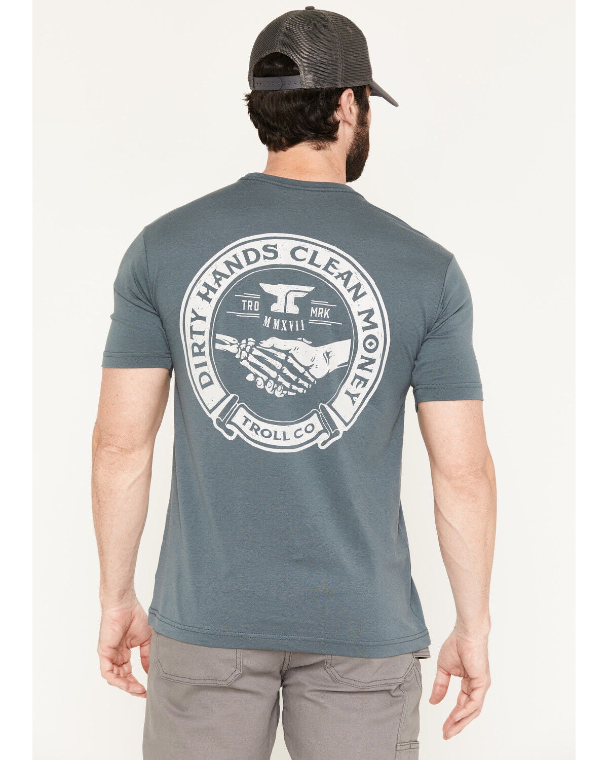 Image #1 - Troll Co Men's Haggler Short Sleeve Graphic Work T-Shirt, Steel, hi-res