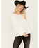 Image #1 - Cleo + Wolf Women's Tiered Flowy Tie Front Blouse, Cream, hi-res