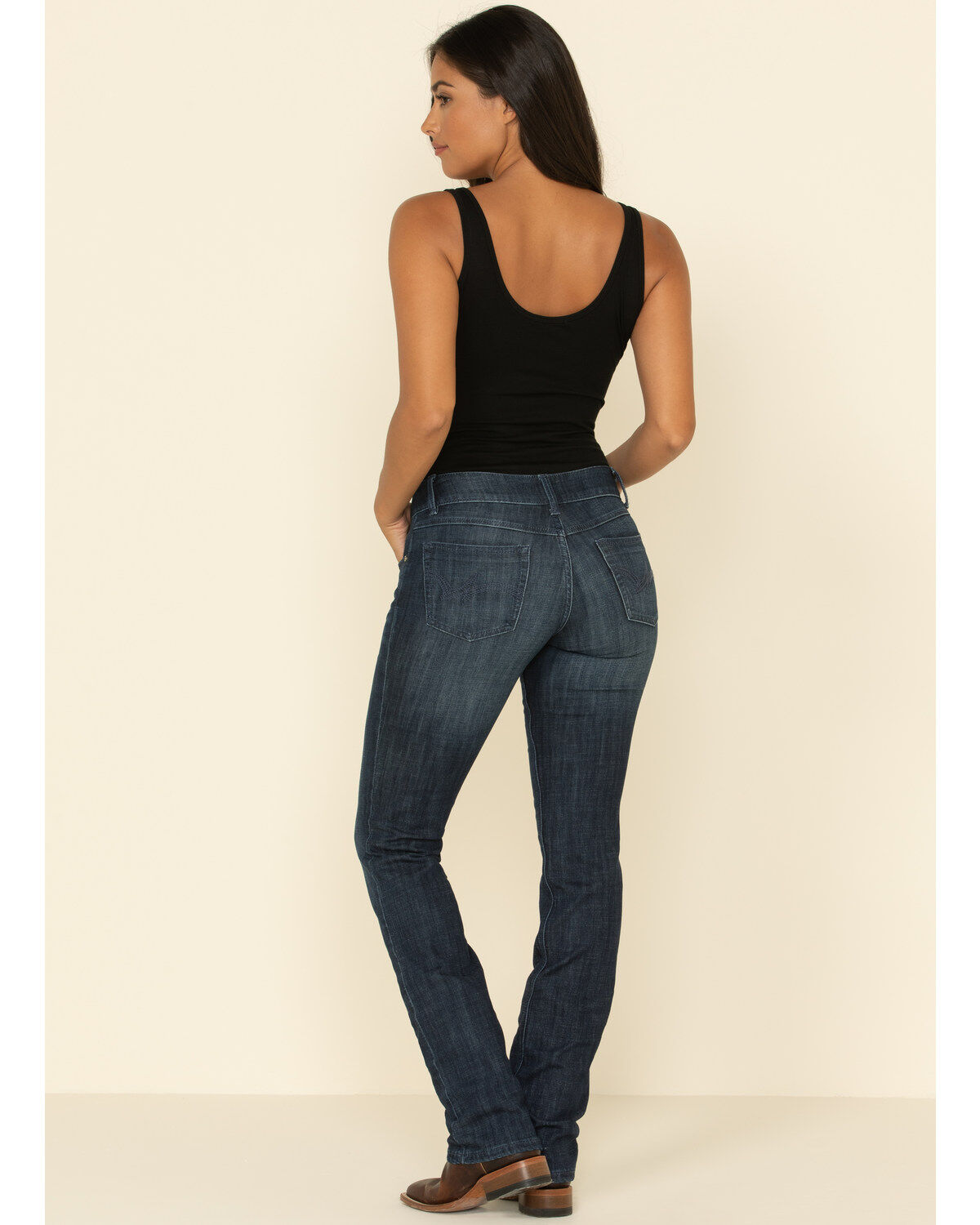 Image #3 - Wrangler Women's Dark Wash Straight Leg Jeans, Dark Blue, hi-res