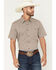 Image #1 - RANK 45® Men's Canyon Echo Micro Geo Print Short Sleeve Button-Down Stretch Western Shirt, Lt Brown, hi-res