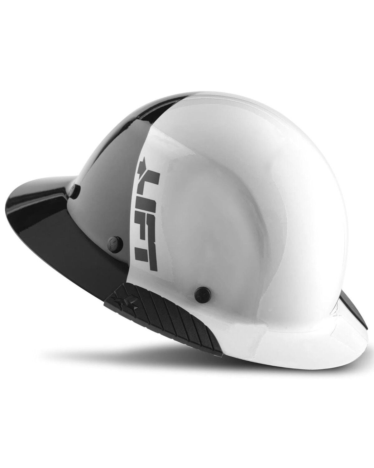 Lift Safety DAX Fiber Resin Fifty/50 Full Brim Hard Hat, Black/white, hi-res
