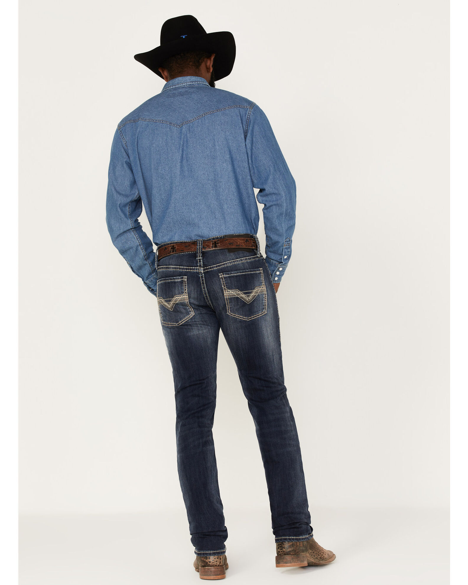 Rock & Roll Denim Men's Rifle Dark Wash Vintage Reflex Slim Stretch Skinny Jeans