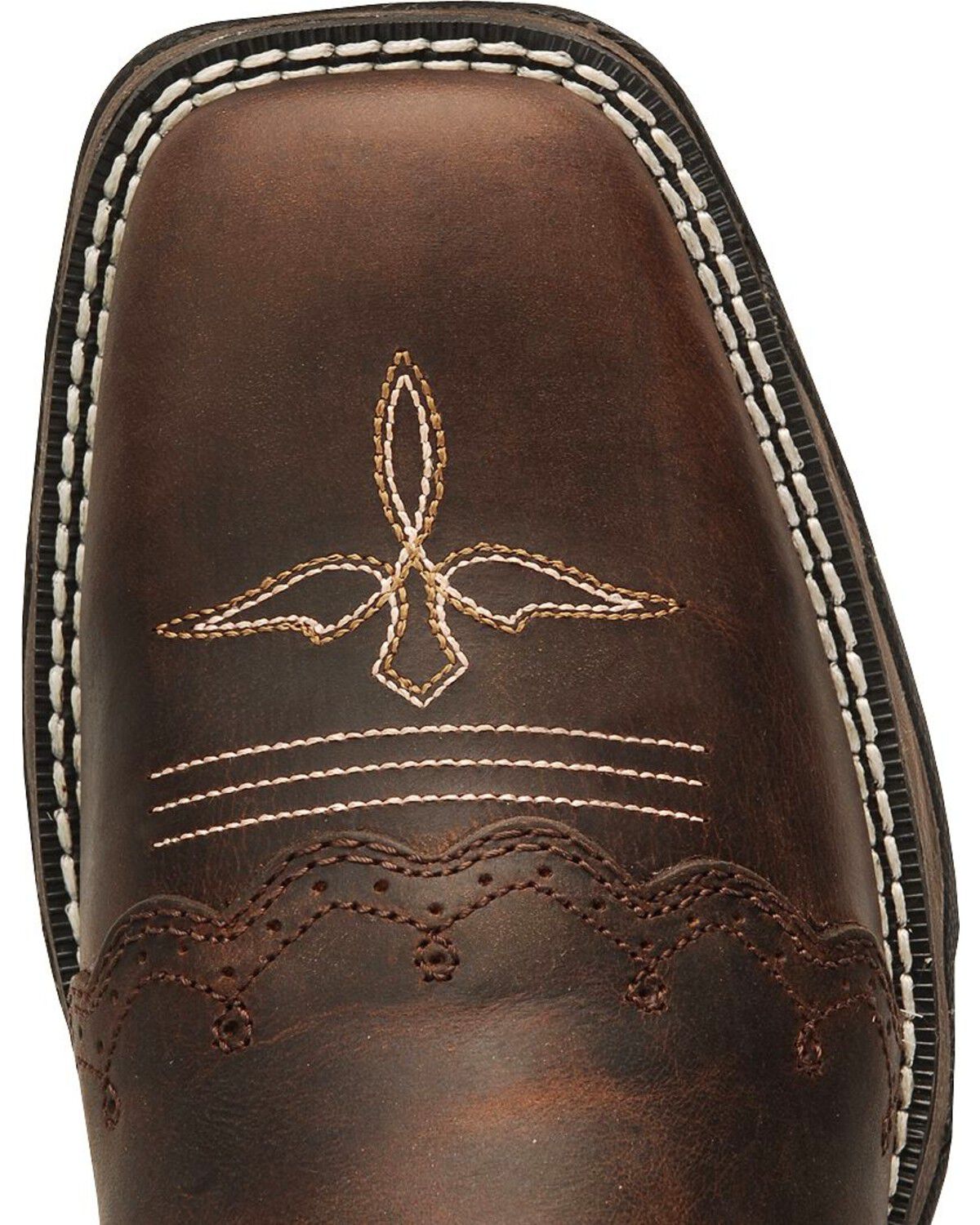Image #6 - Durango Lady Rebel Green Saddle Cowgirl Boots - Square Toe, , hi-res
