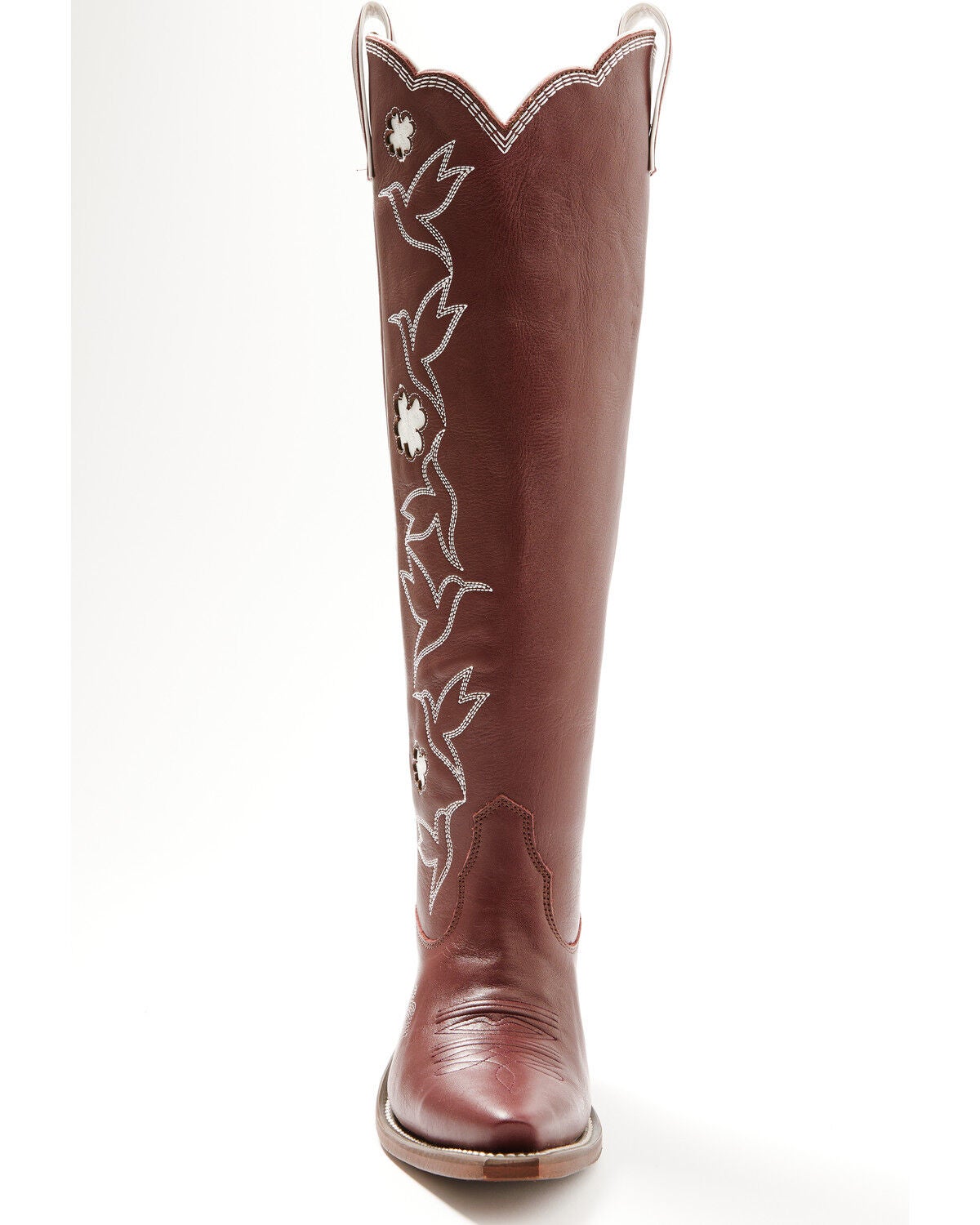 Image #4 - Besita Boots Women's The Honey Bird Embroidered Tall Western Boots - Snip Toe, Wine, hi-res