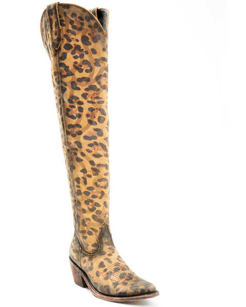 Liberty Black Women's Allyssa Leopard Print Western Boots - Medium Toe, Tan, hi-res