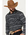 Image #2 - Rough Stock by Panhandle Men's Southwestern Stretch Long Sleeve Western Pearl Snap Shirt, Black, hi-res