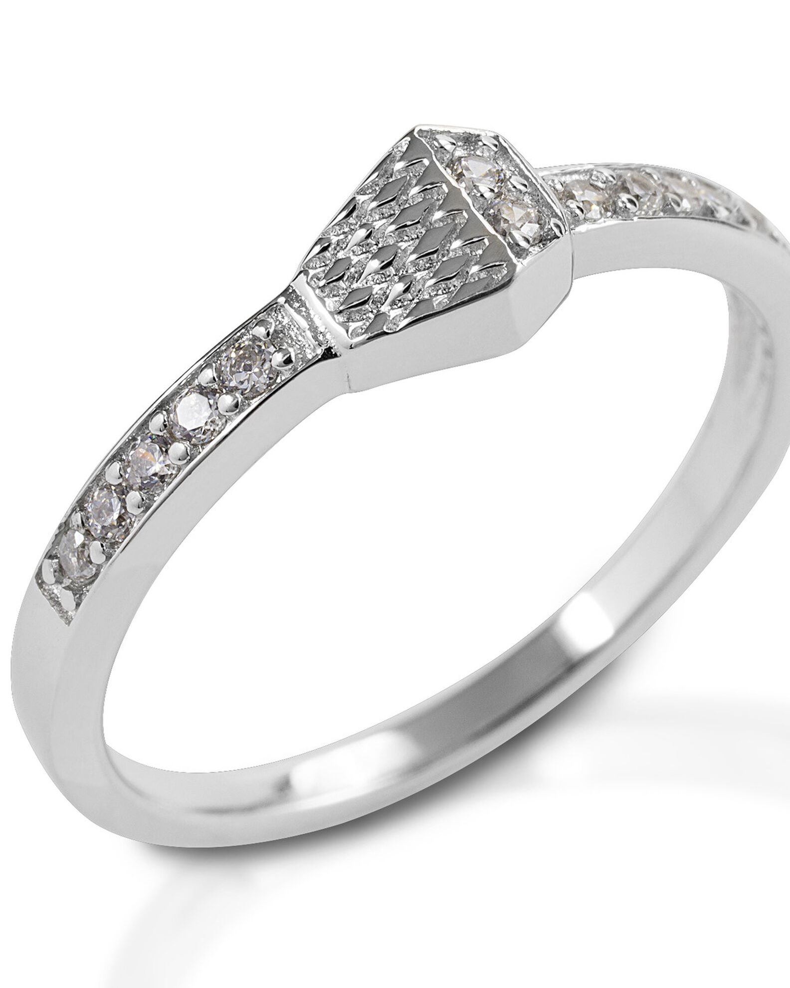 Image #1 - Kelly Herd Women's Pave Horseshoe Nail Ring, Silver, hi-res