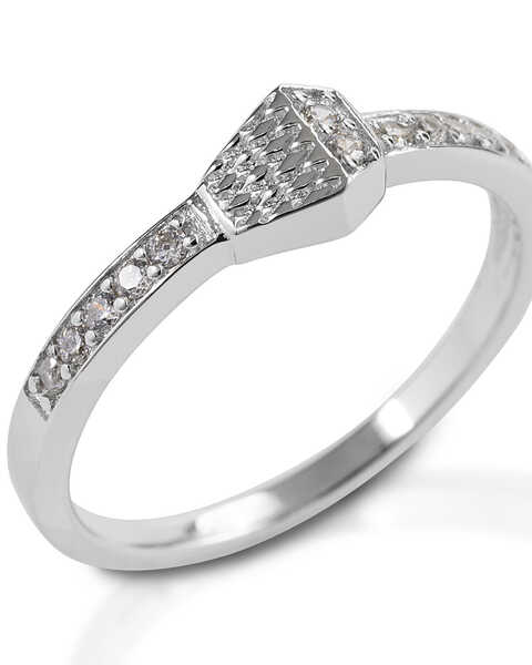 Image #1 - Kelly Herd Women's Pave Horseshoe Nail Ring , Silver, hi-res
