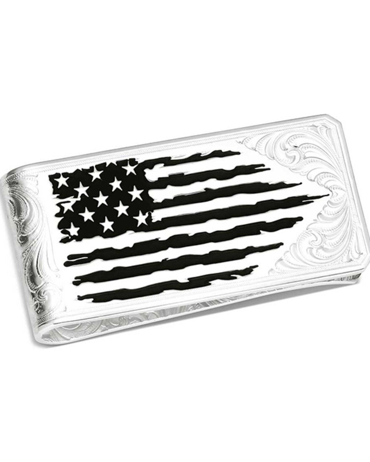 Montana Silversmiths Men's American Flag Money Clip, Silver, hi-res
