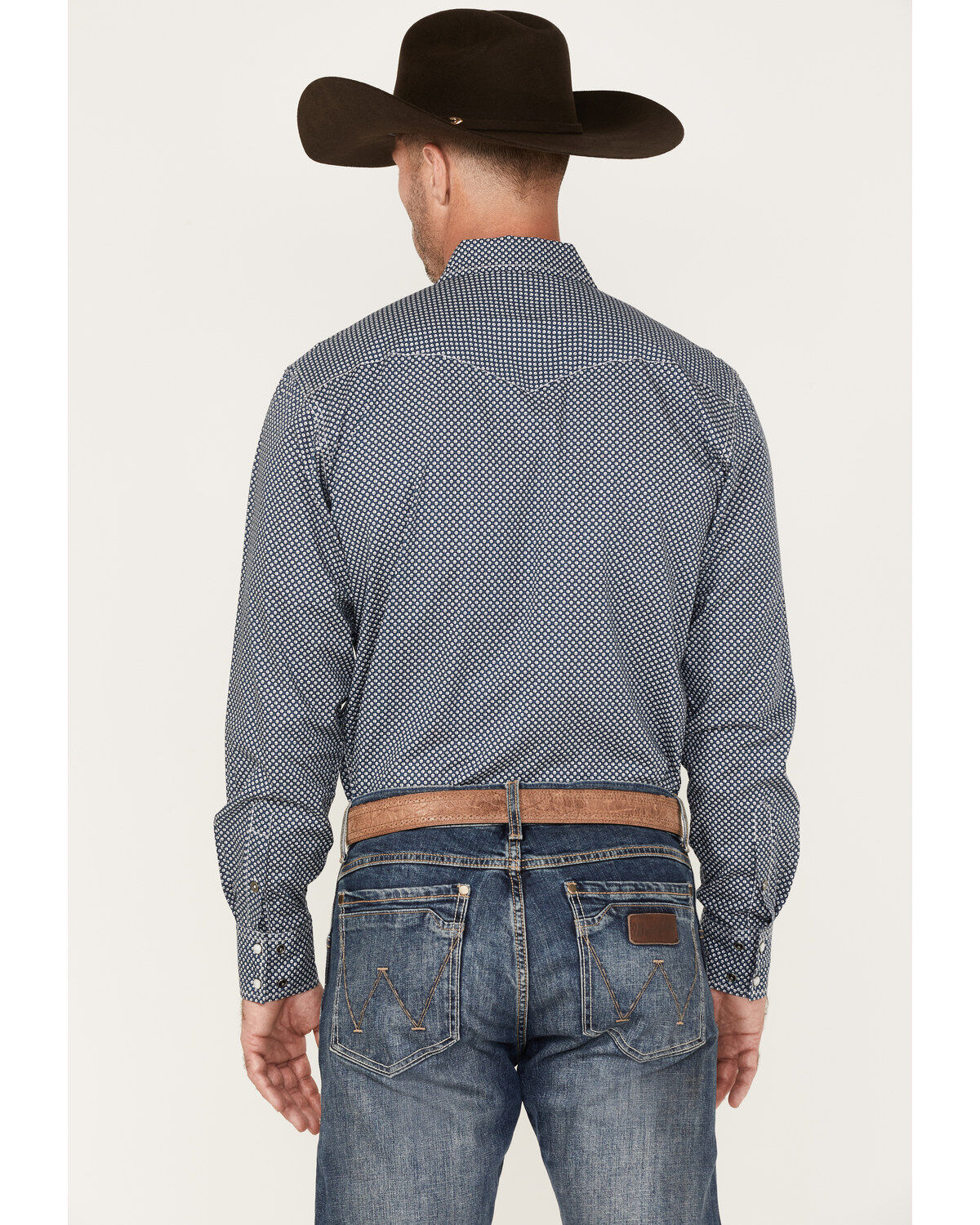 Image #4 - Cinch Men's Modern Fit Small Geo Print Snap Western Shirt, Blue, hi-res