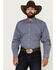 Image #1 - Resistol Men's Henry Houndstooth Print Long Sleeve Button Down Western Shirt, Blue, hi-res