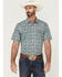 Image #1 - Cody James Men's Vista Paisley Print Short Sleeve Snap Western Shirt, Blue, hi-res