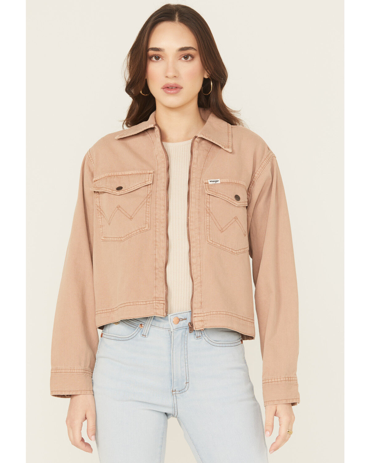 Wrangler Women's Raw Umber Rodeo Denim Utility Jacket, Brown, hi-res