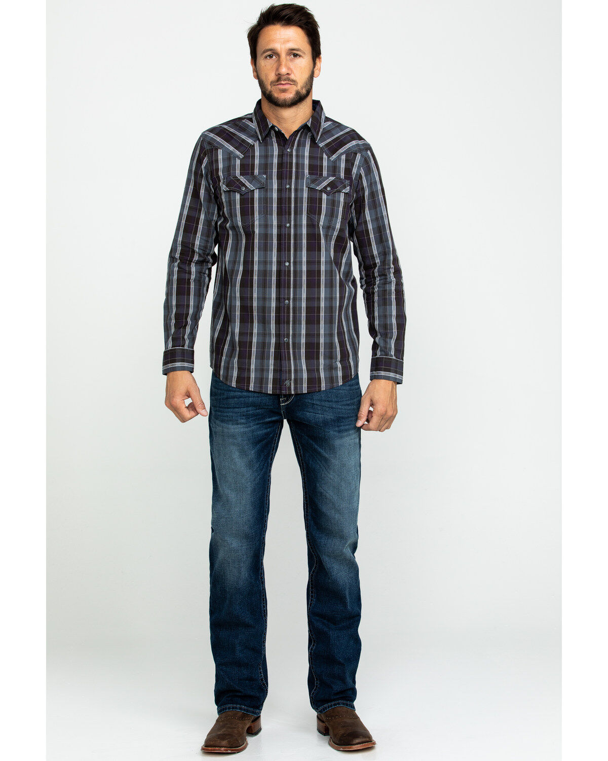 Image #6 - Moonshine Spirit Men's Arrowbear Med Plaid Long Sleeve Western Shirt , , hi-res