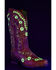 Image #2 - Corral Women's Floral Blacklight Western Boots - Square Toe, Cognac, hi-res