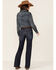 Ariat Women's Trouser Perfect Rise London Wide Leg Jeans, Blue, hi-res
