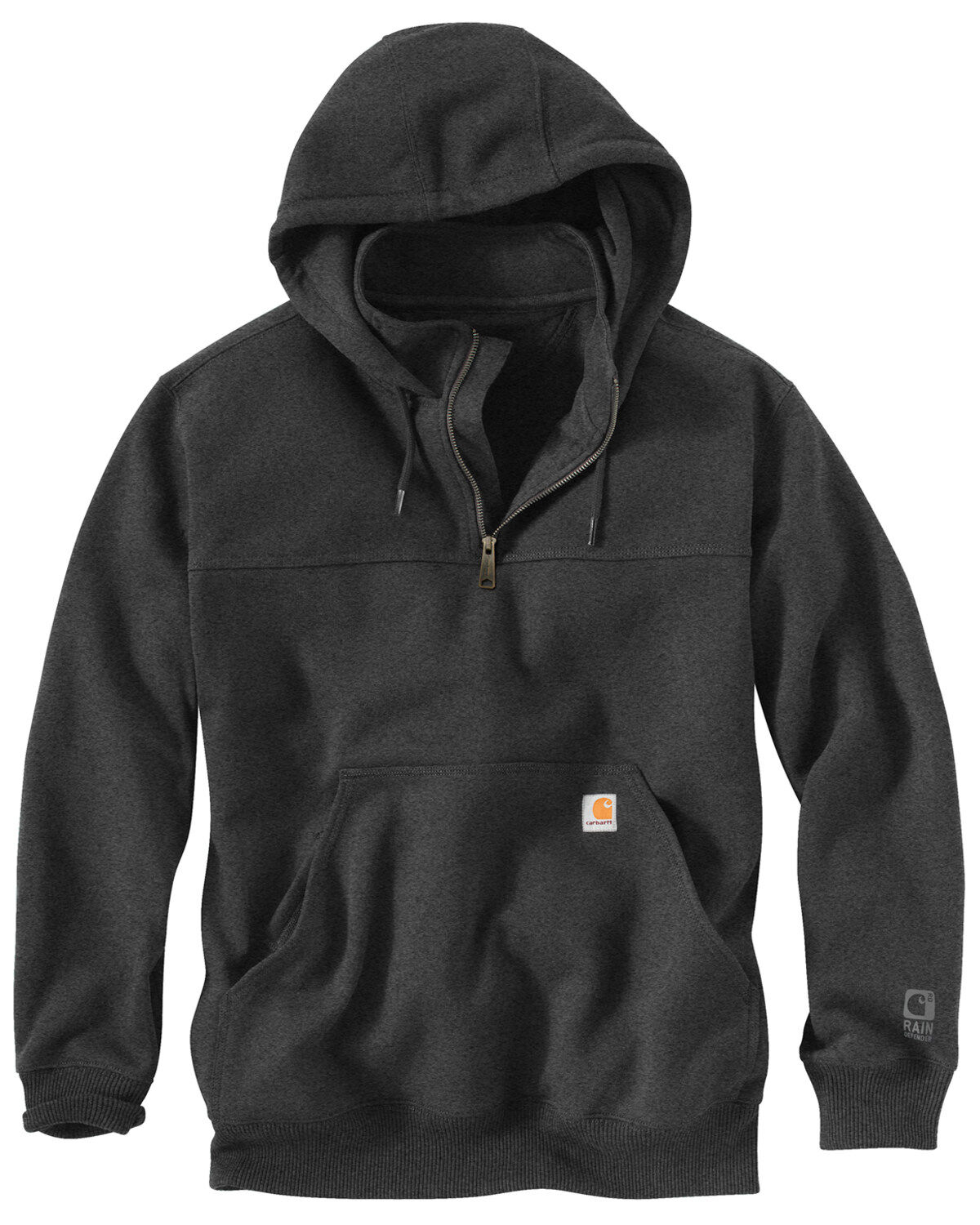 Image #1 - Carhartt Men's Rain Defender Paxton Hooded Zip Work Sweatshirt, Charcoal, hi-res