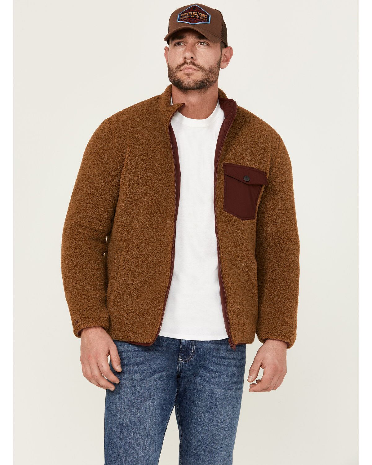 Image #5 - Brothers and Sons Men's Roane Lightweight Insulated Reversible Puffer Jacket, Burgundy, hi-res