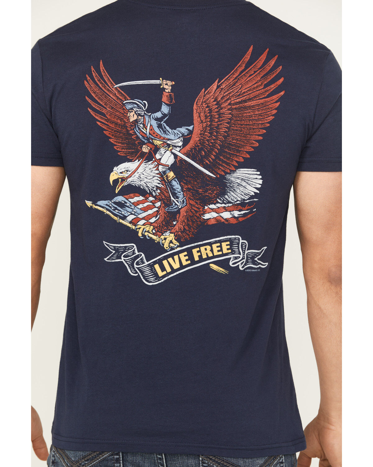 Image #4 - Buckwear Men's Patriot Rider Short Sleeve Graphic T-Shirt, Navy, hi-res