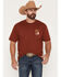 Image #2 - Seager Men's Smokey Short Sleeve Graphic T-Shirt, Red, hi-res