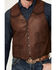 Image #3 - Scully Men's Leather Vest, Brown, hi-res