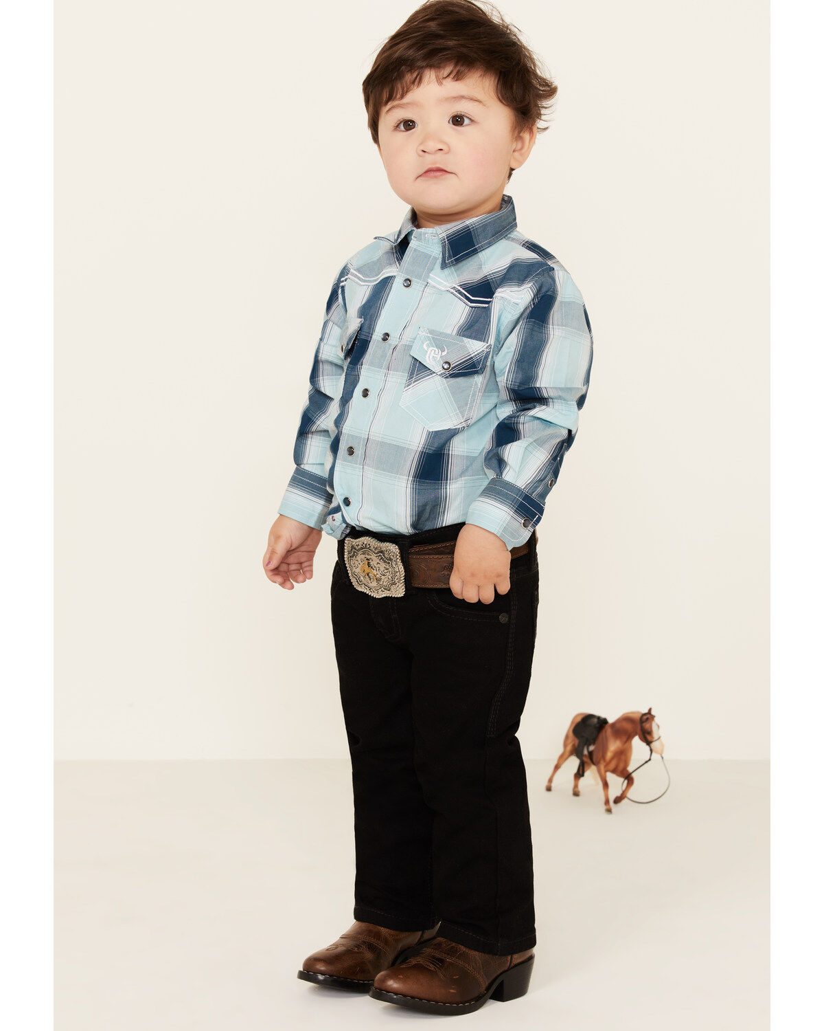 Image #1 - Cody James Toddler Boys' Night Rider Mid Rise Rigid Relaxed Bootcut Jeans, Black, hi-res