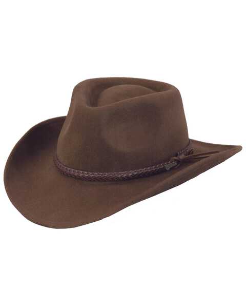 Outback Trading Co. Dusty River Crushable Felt Western Fashion Hat, Brown, hi-res