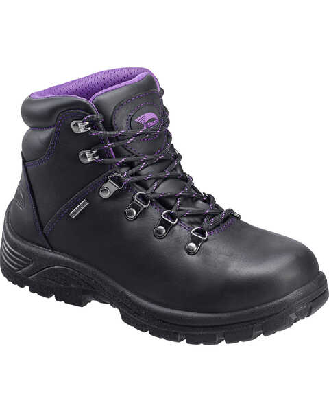 Image #1 - Avenger Women's Waterproof Steel Safety Toe Hiking Boots, Black, hi-res
