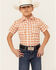 Image #1 - Cowboy Hardware Boys' Gradient Square Short Sleeve Snap Western Shirt, Orange, hi-res