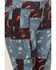 Rock & Roll Denim Girls' Patchwork Print Flare Jeans, Multi, hi-res