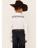 Roper Boys' Logo Long Sleeve Snap Front Western Shirt , White, hi-res