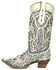 Image #3 - Corral Women's White Turquoise Glitter Chameleon Sun Boots - Snip Toe , White, hi-res