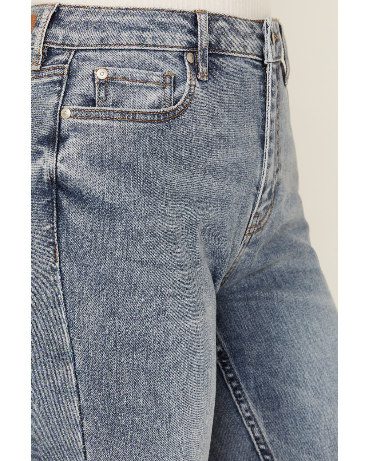 Image #2 - Cleo + Wolf Women's Torrey Medium Wash High Rise Skinny Bootcut Comfort Stretch Denim Jeans, Medium Wash, hi-res