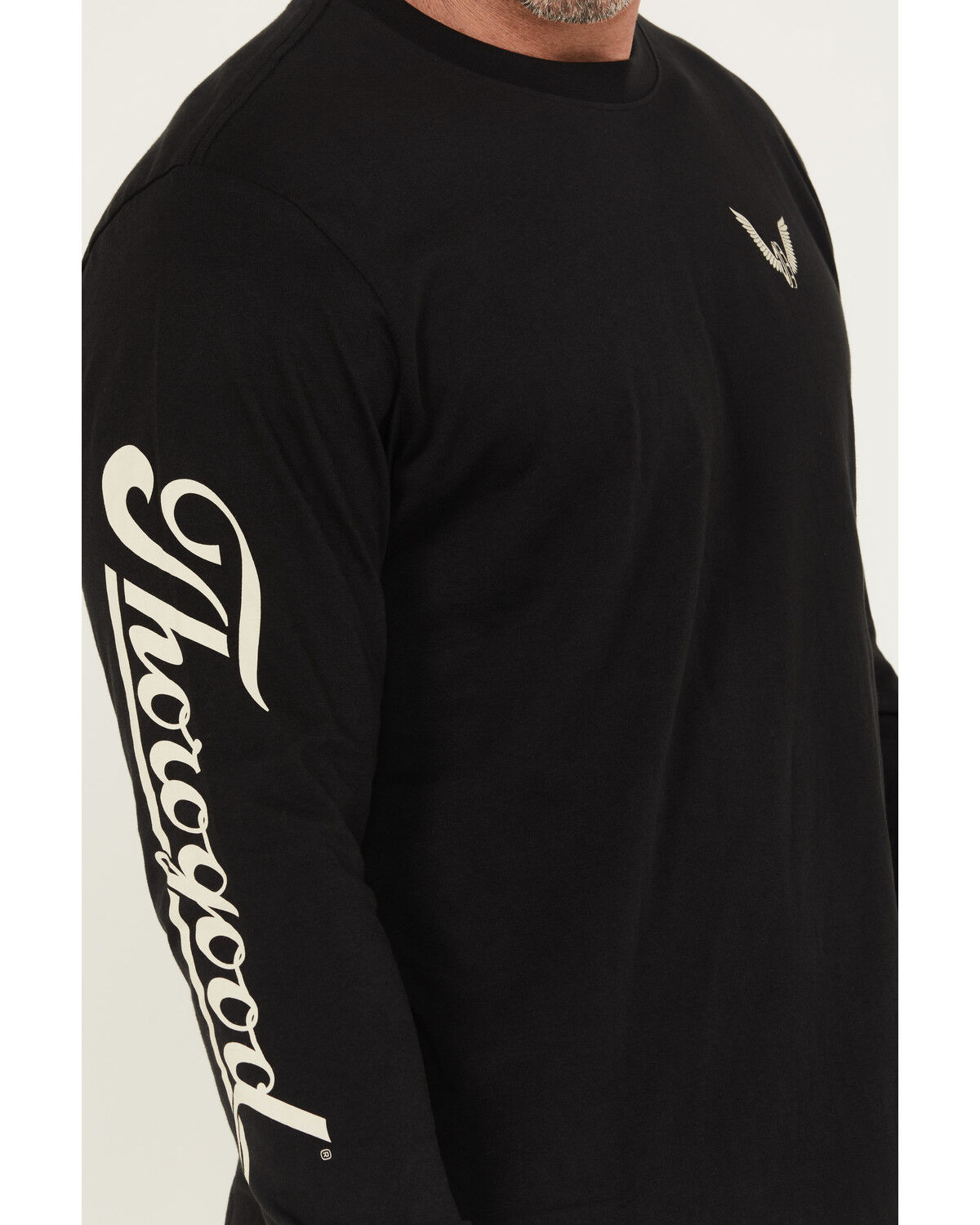Image #3 - Thorogood Men's Wheel Script Logo Long Sleeve Graphic T-Shirt, Black, hi-res