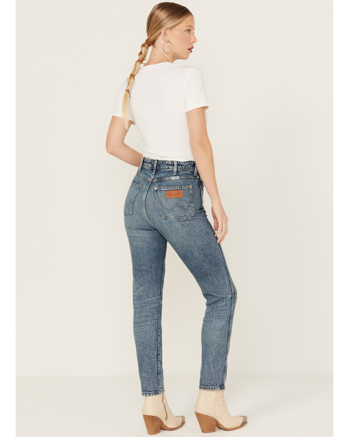 Image #3 - Wrangler Women's Walker Medium Wash High Rise Stretch Slim Leg Jeans, Medium Wash, hi-res