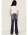 Image #3 - Miss Me Girls' Light Wash Mid Rise Americana Star Embroidered Bootcut Jeans, Blue, hi-res