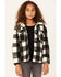 Image #1 - Urban Republic Little Girls' Plaid Print Sherpa Jacket, Black, hi-res