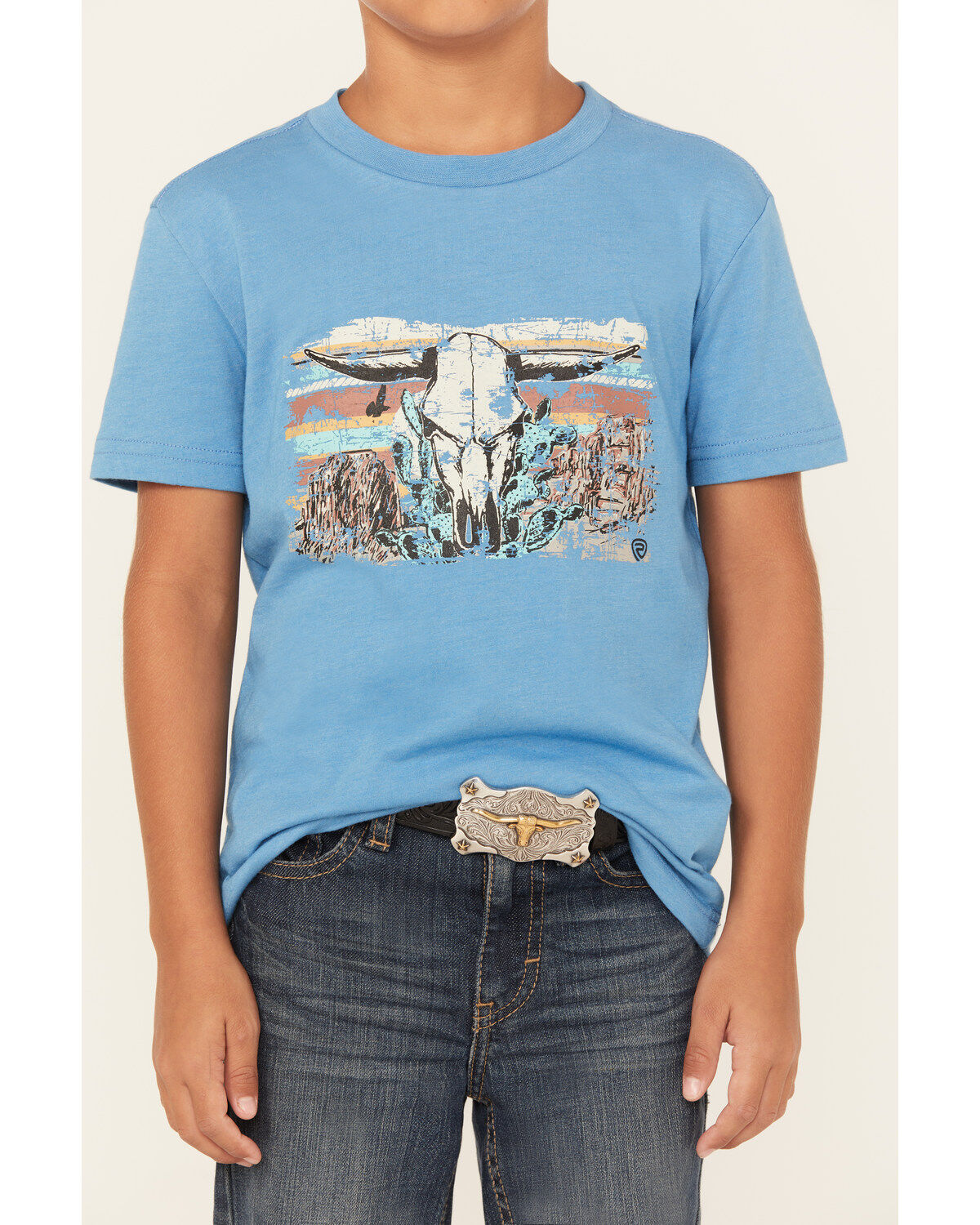 Image #3 - Rock & Roll Denim Boys' Desert Bull Skull Short Sleeve Graphic T-Shirt, , hi-res