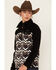 Cinch Women's Geo Print Polar Fleece Sweater, Black, hi-res