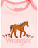 Image #2 - Wrangler Infant Girls' Horse Onesie, Pink, hi-res